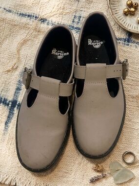 Dr. Martens grayish pink Mary Jane Buckle Loafers